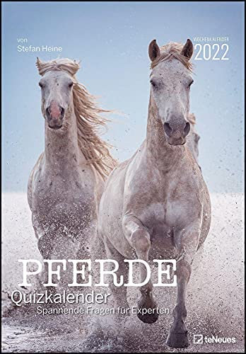 Stefan Heine Pferde Quizkalender 2022 Wochenkalender - Quizkalender - Rätselkalender - Jede-Woche-neue-Rätsel - Tierkalender - 23,7x34