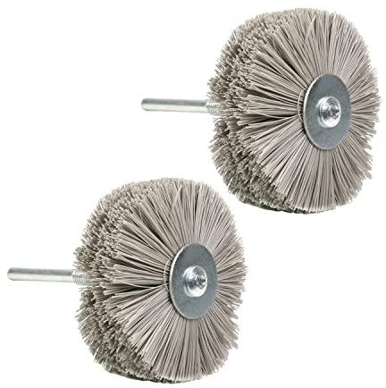Utoolmart Nylon Wheel Brush 1000 Grits Abrasive Grinding Head with 6mm Threaded Shank 2 Pcs