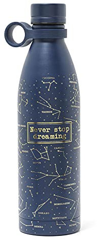 Legami - Hot&Cold, botella térmica 800 ml, diámetro 8 cm, ligera y resistente, cierre hermético, mango de silicona extraíble, variante Stars, sin BPA ni ftalatos