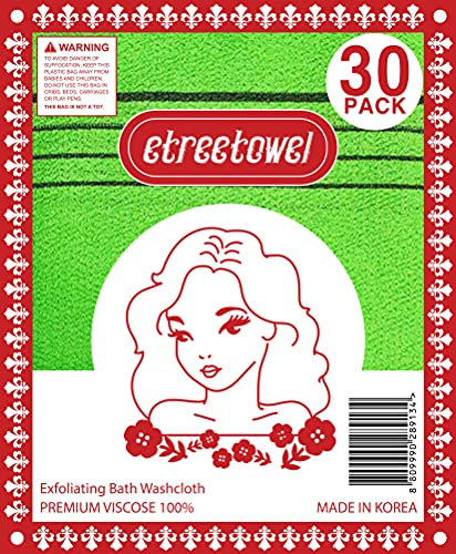 etreetowel Made in Korean Asian Exfoliating Bath Washcloths Mitt Series (6 Pack)