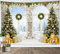 LB Wandteppich Weihnachten Wandtuch Weihnachtsbaum und Girlande von Ziegelwand Wandbehang Schneewald Tapisserie für Wohnzimmer Schlafzimmer Wohnheim Wanddeko,235x180 cm