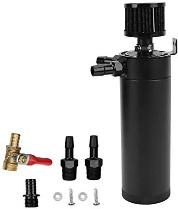 Kit Tanica di Raccolta Olio a 2 Vie Separatore Dell'olio Dell'aria del Motore del Serbatoio del Serbatoio del Serbatoio Dell'olio Universale con Filtro di Sfiato Reimballaggio