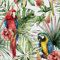 HEKO PANELS Stoff Oxford Wasserdichte Meterware Canvas-Stoff Polyester Stoff Zum Nähen Nähstoffe Dekostoffe Wasserabweisend Blickdicht Papageien Blätter 1 Meter 155 x 100 cm
