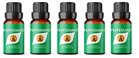 Aroma Energy | Peppermint Essential Oil - 50ml (5 x 10ml Bottles) - 100% Pure & Natural