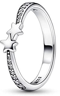 PANDORA Moments Sternschnuppen Funkelnder Ring aus Sterling-Silber mit Cubic Zirkonia, Gr. 60, 192365C01-60