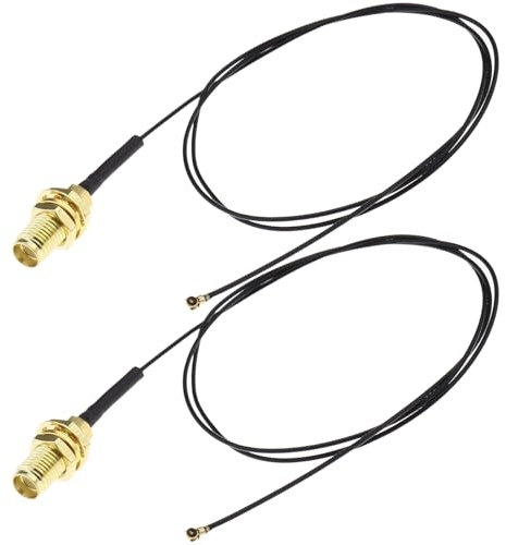 eMagTech 2 Stücke IPEX 4 auf RP-SMA-Kabel Antennenersatz Kompatibel mit Intel AX200NGW 8265AC 8265NGW 7265AC 9560AC M.2 NGFF IPX U.FL MHF4 Koaxial-Pigtail-Kabel