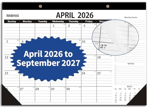 2023 Kalender - April 2023 bis September 2024 Tischkalender 17 x 12, großer Tischkalender 2023 mit To-Do-Liste, dickes Papier, Eckschutz, Bürobedarf, Schreibtischkalender für die Planung.