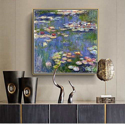 hhydzq Paint by Numbers for Adults & Kids: Claude Monet's Water Lilies, 50x75cm, Unisex, Foldable