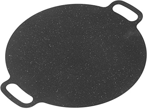 Korean BBQ Griddle, Non Stick BBQ Grill Pan Stone Coating Easy Cleaning Iron for Cooking (28cm)