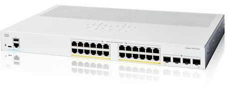 Cisco Catalyst 1200-24P-4G Smart Switch, 24 porte GE, PoE, 4 porte SFP 1GE, protezione limitata a vita (C1200-24P-4G)