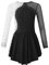 Aislor Tanzkleid Mädchen Pailletten Eiskunstlauf Kleid Kinder Langarm Ballettkleid Tanztrikot mit Rock Kleider Gymnastikanzug Wettbewerb Tanz Kostüme W Schwarz 146-152