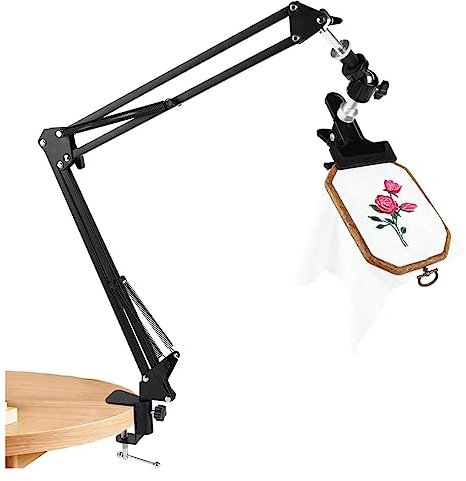 TRITAM Verstellbarer, Drehbarer Stickrahmenhalter, Stickrahmen-Kreuzstichständer Aus Metall mit 360-Grad-Drehknopf