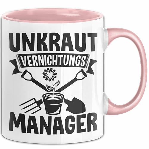 Gärtner Tasse Geschenk Unkraut Vernichtungsmanager (Rosa)