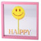 Giftcompany Love Frames, Glasbild, Motiv: HAPPY, rosa, 30x30x4 cm