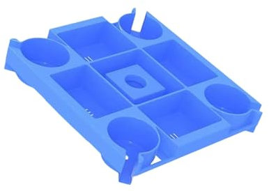 perfk Plateau de Table carré pour Parasol de Plage de 33 cm, 4 Compartiments à collation, 4 Porte-Boissons pour Piscine, Facile à Nettoyer, Multifonctionnel