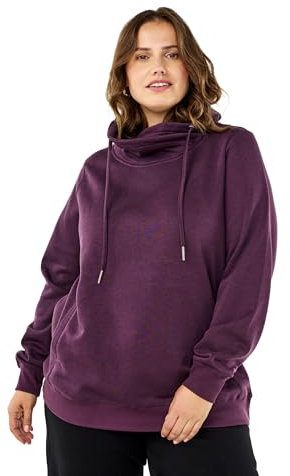 Zizzi Flash by Frauen Große Größen Sweatshirt Taschen Gr S Plum Perfect