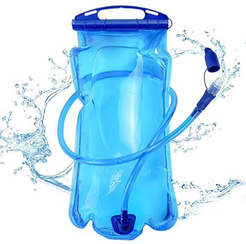 DKDDSSS Poche Hydratation, Sac à Eau PEVA, 1L, Bleu, Pour Randonnée, Équitation et Escalade