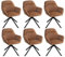 Goeurvant Esszimmerstuhl drehbar Kunstleder Braun 6er Set mit Armlehne drehstuhl Esszimmer Küchenstuhl mit Metallbeine und Rückenlehne für Wohnzimmer Esszimmer