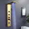 KINKIBOS Golden Duschpaneel mit Armatur, 6 Funktionen Duschpaneel mit LED Regen&Wasserfall Dusche, 3 Massagedüsen, Handbrause und Wasserfall Wanneneinlauf, Duschsäule aus Edelstahl