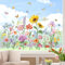 wondever Fenstersticker Blumen Frühling Fenster Aufkleber Garten Blumen Sommer Sonnenblume Iris Fensterbilder Fensteraufkleber Anti-Kollision Doppelseitig Glasaufkleber Glas Deko