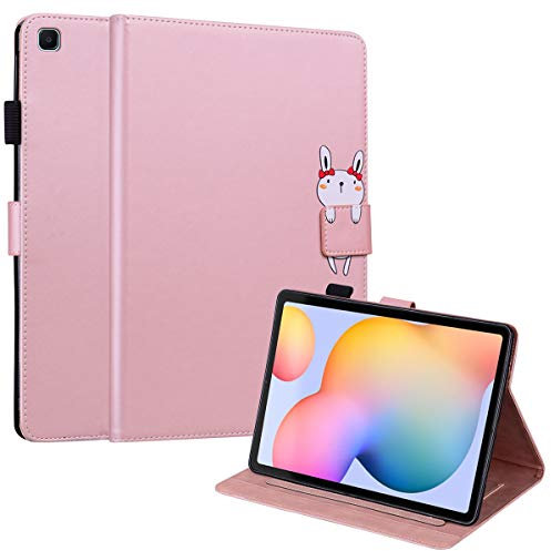 Mldjomid Custodia Protettiva Compatibile con Samsung Galaxy Tab S6 Lite 10.4 SM-P620/P625/P613/P619/P610/P615 (2024/2022/2020) Flip Pelle PU Tablet Case Cover con Supporto e Slot per Scheda, Rosa