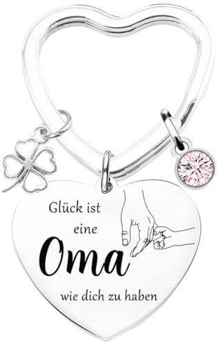 Tecreo Oma Geschenk Glück ist eine Oma wie dich zu haben Schlüsselanhänger Best Oma Ever Schmuck Muttertag Geschenk Geburtstag Geschenk von Enkelin an Oma
