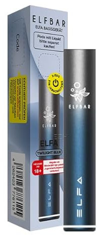 Elfbar Elfa Pod System Akkuträger 500mAh, Pod Mod, Nachfüllbares Basisgerät | Wiederaufladbar, MTL, Mesh-Coil-Tech, USB-C Anschluss, Ohne leere Pods, Kein E-Liquid, Kein Nikotin, Twilight Blue