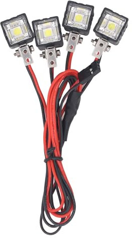 RC -LED -Leuchten, RC -Auto -Front -Scheinwerfer für Axial für SCX10 90046 für RC Car Lights Weiße Beleuchtung Hochhellig LED -Scheinwerfer für 1:10 RC Crawler (4LED)