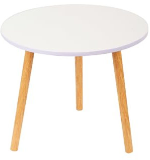 HUOLE Tables Basses pour Salon, Balcon, Bureau, Montage Facile,Table d'extrémité de canapé de Style du Milieu du siècle50*50 * 40cm-Blanc