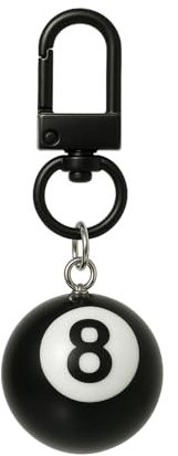 Schlüsselanhänger mit Schwarzem Poolball 8, Keychain 8 Ball, Schlüsselanhänger Y2K, Metall, Robuster und Stilvoller Keychain Y2K für Pool und Billardfans, für als Geschenk oder Accessoire