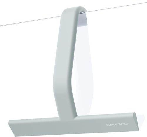 dancemoon JustHang Shower Squeegee with Built-in Hook, 25 cm, Sage Green | Award-Winning Design, All-One-Piece Soft-Touch Silicone, for Shower Door, Bathroom, Window, Mirror, Tile Wall, Car