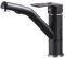 Zeffrary Rubinetto da cucina, rubinetto da cucina con miscelatore monocomando, cartuccia in ceramica con rubinetto girevole a 360° (convenzionale freddo, nero)
