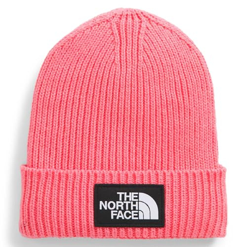 The North Face Kinder Logo Box Cuffed Mütze, Coral Crush, One Size