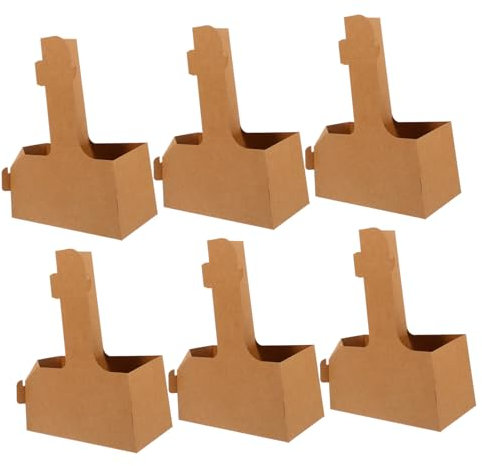 SOIMISS 10 Piezas Portavasos Kraft con Asa de Soporte Resistente Bebidas Café