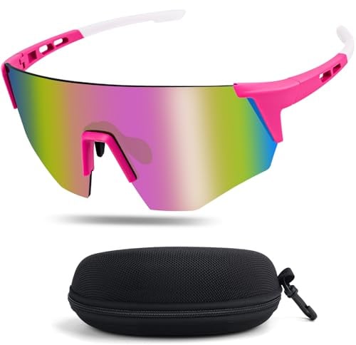 Occhiali da Sole Sportivi da Uomo e Donna, Occhiali da Ciclismo Polarizzati per Uomini Donne, UV400 Occhiali Veloci Uomo Donna, per Attività All'aria, Ciclismo, Motociclismo, Corsa, Alpinismo, Pesca