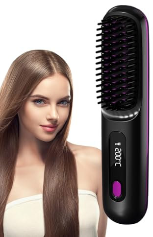 Beheizte Haarbürste - Volumenspendender Haartrockner-Styler,3 Modi Einstellbarer Touchdisplay Styler Für Reise Haus Outdoor Styling Entwirren Teens Volumen