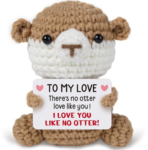 Sayregifty Ich Liebe Dich Geschenke für Frauen Männer, Jahrestag Geschenk für Ihn Sie, Partner Geschenke für Paare Freundin Freund, Valentinstagsgeschenk, Hochzeitstag Pocket Hug Otter