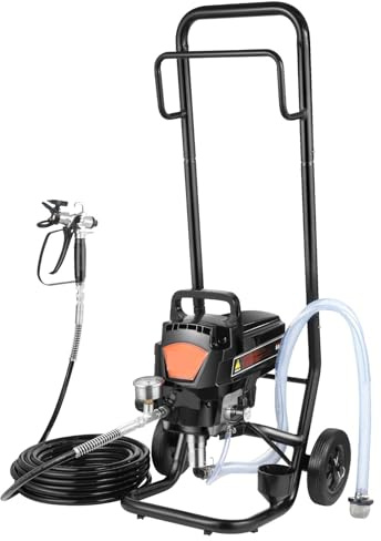 Spruzzatore di vernice airless con supporto 950W 3000PSI Spruzzatore elettrico airless con carrello Spruzzatori di vernice di qualità for i e recinzioni,Preciso e stabile