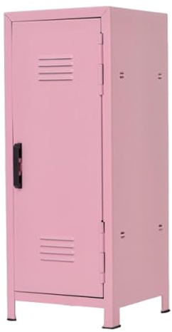 YsXoWiui Mini Spind Als Sammelvitrine Und Metallschrank Staubdichtes Schmuckkästchen mit Klapptür Zur Organisation auf Dem Tisch für Sammler Und Wohnheime, Rosa