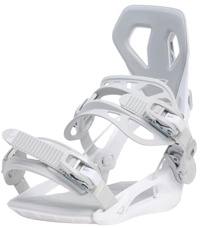 SP Bindings Snowboard Bindung Base + White | Größe M | Farbe: Weiß | Patentiertes FASTEC System | Hybrid mit Fast Entry + Strap in | Performance + Comfort | Für Damen & Herren