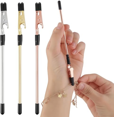 Omeblos Bracelet Helper Tool, 3Pcs Jewelry Helper Tool for Bracelet, Bracelets Buddy Assistance with Hook and Clip Design to Put on Yourself for Jewelry Bracelets Necklace Watch Clasps Zippers Crafts