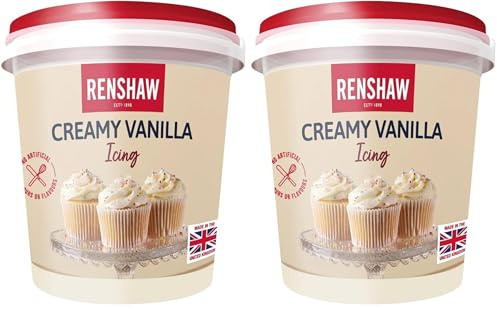 Renshaw Vegan Buttercream Soft Icing, Vanilla Flavour, 400 g (Pack of 2)