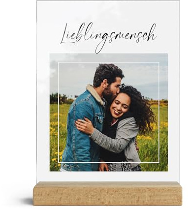 CHRISCK design Acryl Glasbild mit Foto – Geschenk personalisiert für Freund Freundin Paar – Individuelles Fotogeschenk für deinen Lieblingsmensch – Geschenkidee Geburtstag Jahrestag