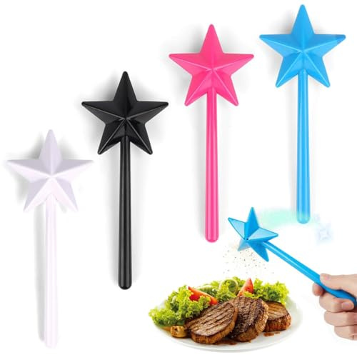 XBFOCNH 4 pcs Baguette Magique Salière,Baguette Magique en Forme d'étoile,pour décoration de table,aguette magique en forme d'étoile pour la cuisine