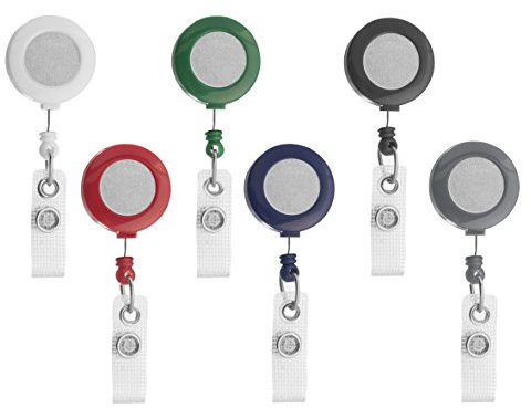 Karteo® Ausweisjojo weiß mit Gürtelclip mit Aufkleber | Ausweishalter mit Aufrollmechanismus | für Ausweishüllen Kartenhüllen Kartenhalter