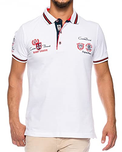CARISMA Herren Polo-Shirt mit Stickerei, White, XXL