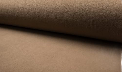 Sweatshirtstoff mit Teddystoff Optik (Beige) als Meterware zum Nähen, 50 cm
