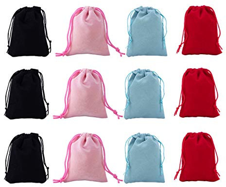 NBEADS 100 Bolsas de Terciopelo para Joyería, Colores Mezclados, 9 X 7 Cm