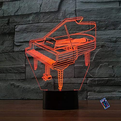 Kreative 3D Klavier Nacht Licht 16 Farben Andern Sich Fernbedienung USB Adapter Touch Schalter Dekor Lampe Optische Täuschung Lampe LED Lampe Tisch Kinder Brithday Weihnachten Geschenke