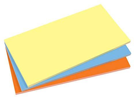 SIGEL MU134 Static Notes , elektrostatisch haftend, keine Klebstoff-Rückstände, gelb, blau, orange, 20x10 cm, 3 Blocks à 100 Blatt